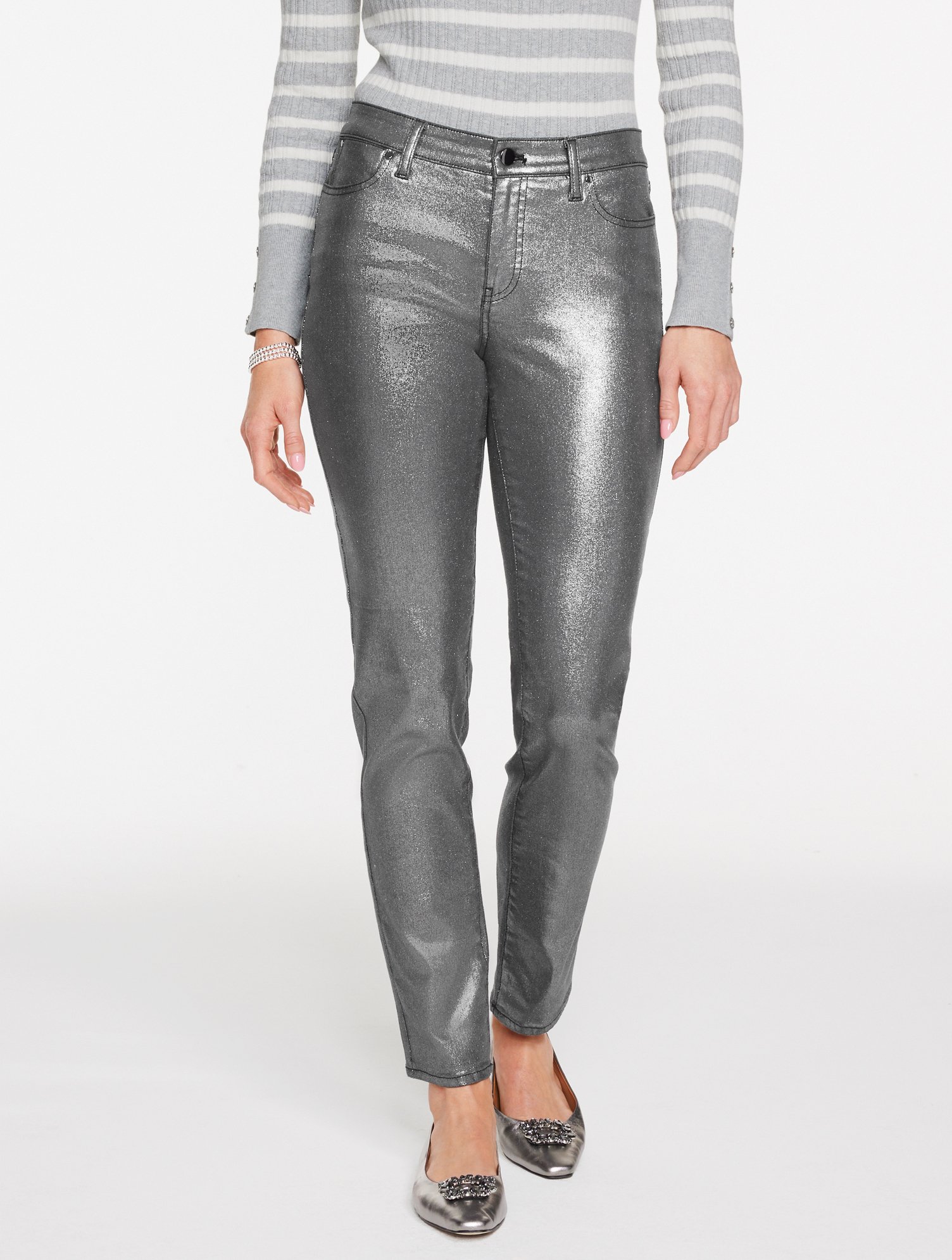 Slim Ankle Jeans - Pewter Foil