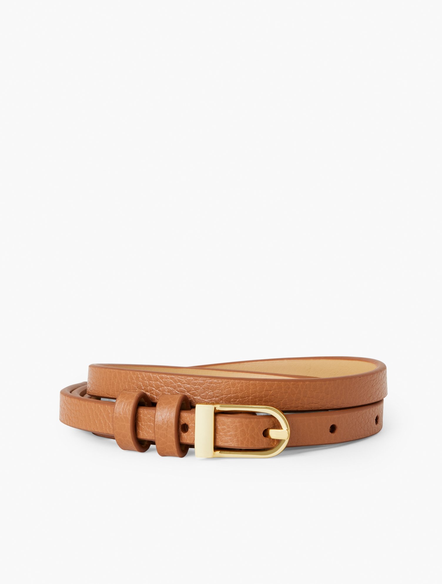 Talbots Slim Leather Belt - Havana Tan - Large