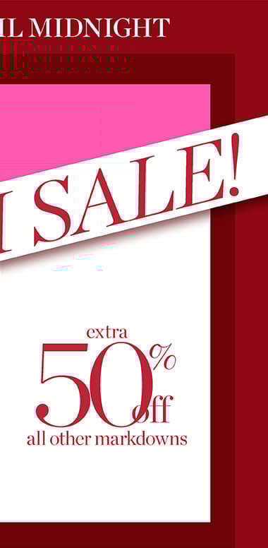 Our Talbots Semi-anuual Red Door Flash Sale! Online until midnight. Markdowns starting from $19.99. Extra 50% off all other markdowns.