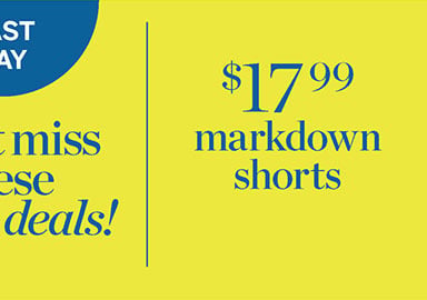 $17.99 all markdown shorts.