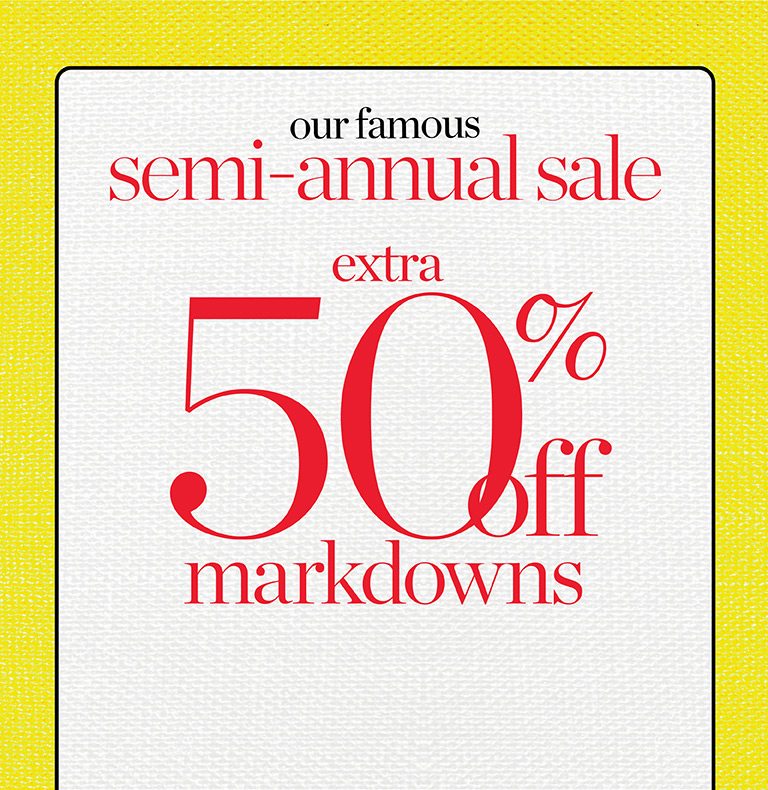 50% off markdowns