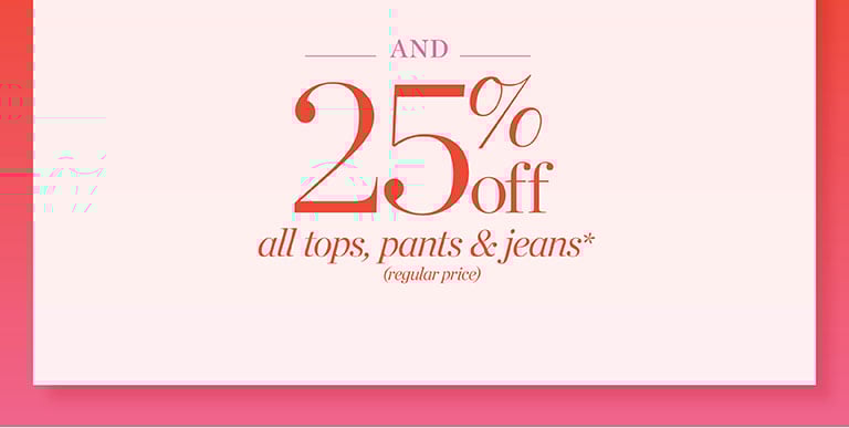 Limited time! Our biggest holiday event is here! Very merry holi deals from $19.50. In stores & online. Holly Jolly event. 50% off entire purchase.