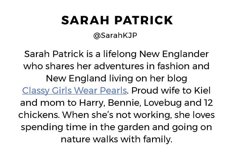 Get away with Sarah Patrick